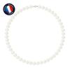 Necklace - - AAA+ Freshwater Cultured Pearl - 9-10 Mm - 925 Silver - 42 Cm