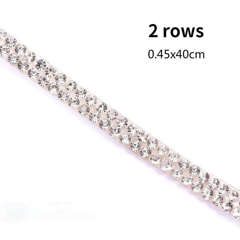 Self Adhesive Crystal Rhinestone Diamond Ribbon DIY Decoration Sticker with 2 Mm Rhinestones for Arts Crafts DIY Car Phone Decoration