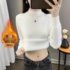 2025 Women's Fleece Knit Round Neck Sweater - Warm, Thick, Plus Velvet One-Piece Base Layer for Autumn/Winter