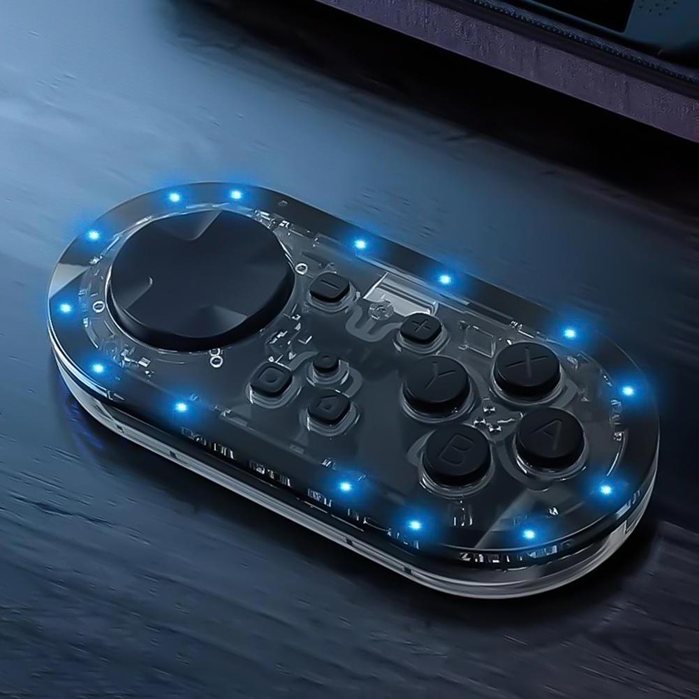 Wireless Mini Bluetooth-compatible RGB Glowing Gamepad Keychain Sized Gamepad Joystick for Switch/Switch OLED IOS for Android