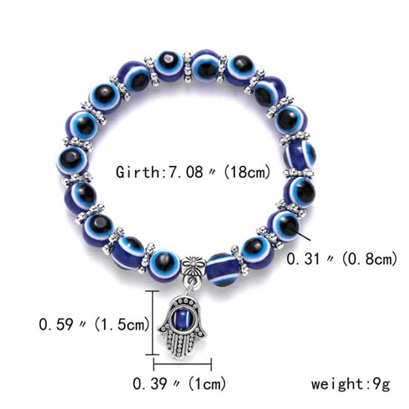 2021 Шарм Синий Дурной Глаз Счастливый Браслет Стеклянный Бисер Браслет Женщины Мужчины Ювелирные Изделия Подарок