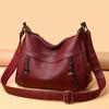 Large Capacity Middle-Aged Mother Bag Women's Multi-Layer Shoulder Bag Soft Leather Crossbody Bag Mobile Phone Bag