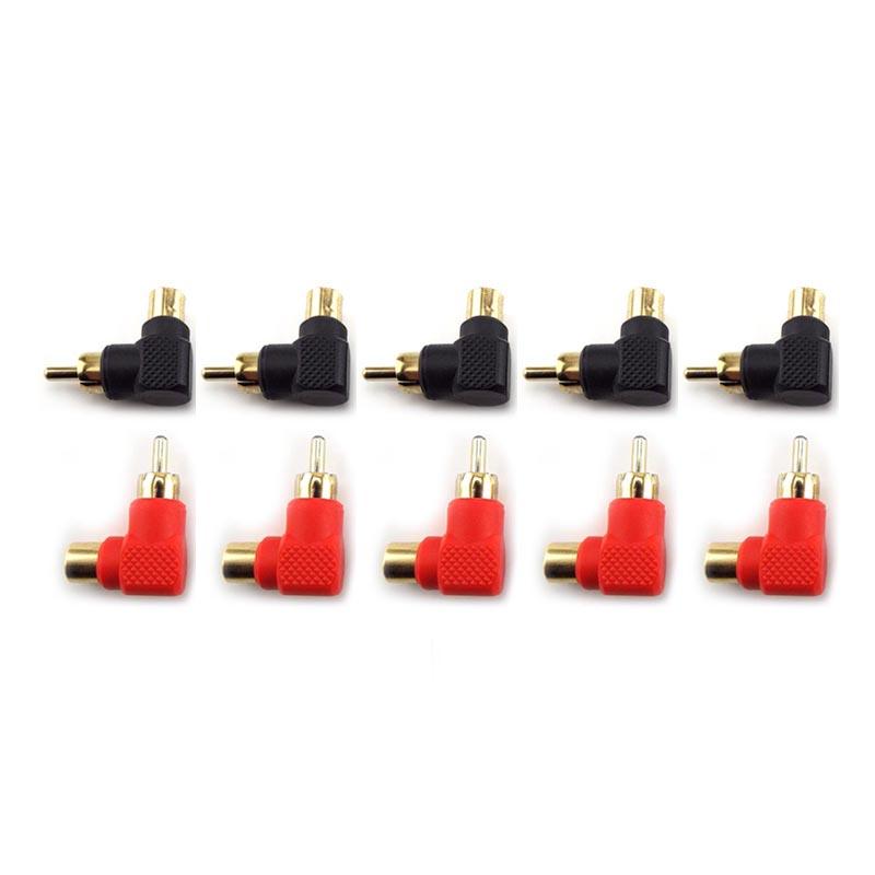90 градусов RCA Мужской на Женский Прямоугольный Соединитель Адаптеры M/F 90 градусов Аудио Адаптер Позолоченный