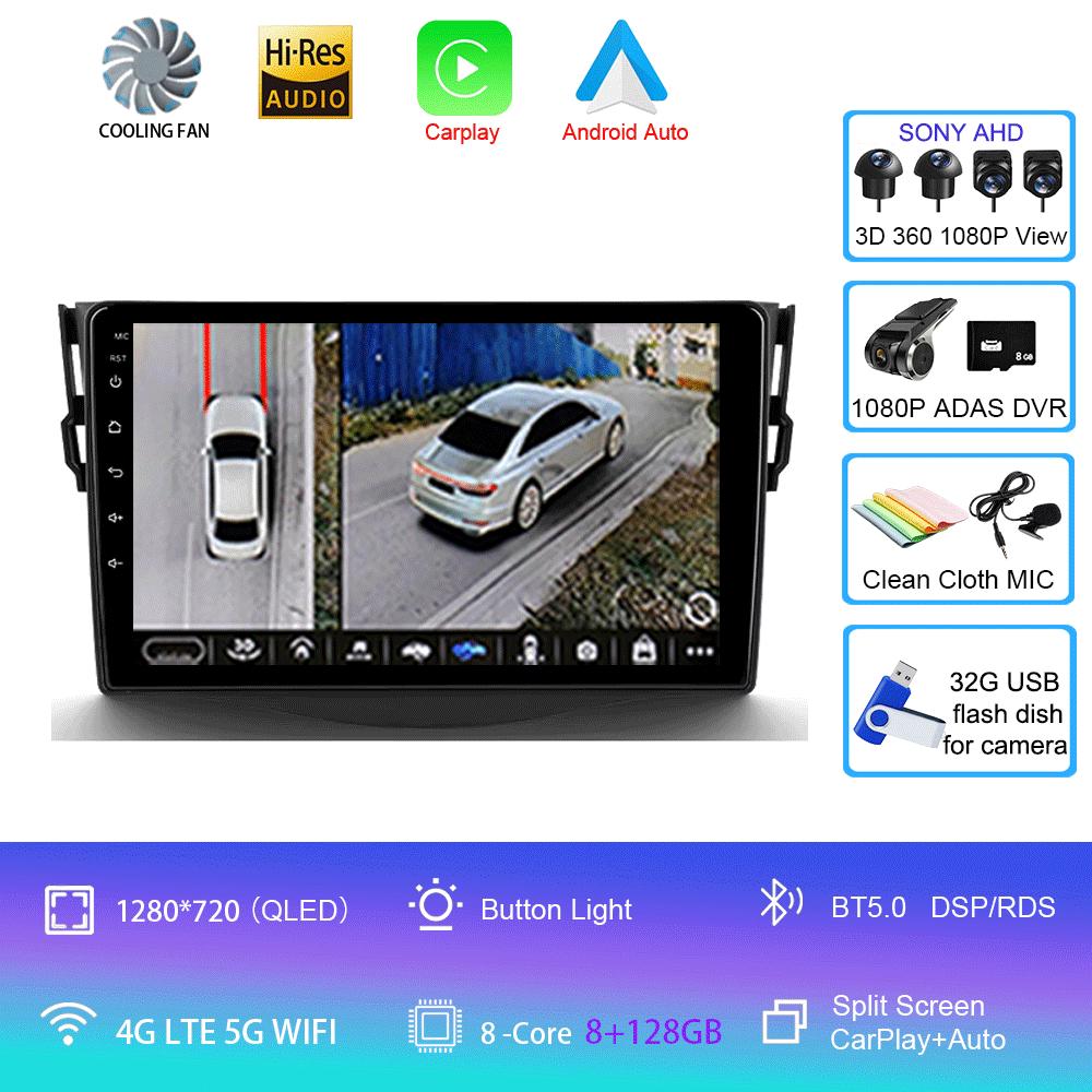 Для Toyota RAV4 Rav 4 2005-2013 Автомобильное радио Android 14 Carplay Мультимедийная навигация Видео DVD Авторадио Стерео 2din 4G + BT GPS