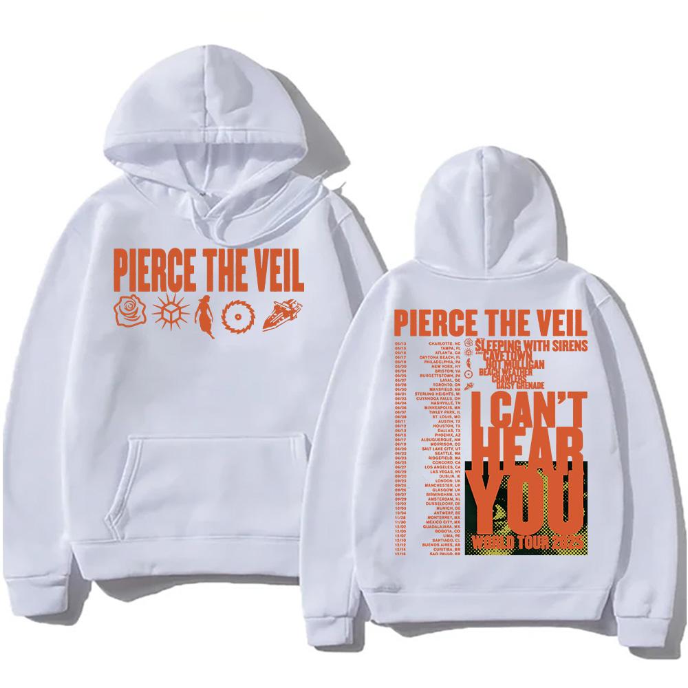 Pierce The Veil Я тебя не слышу Тур 2025 Толстовки Рок-группа Хип-хоп Унисекс Уличная одежда для Женщин/Мужчин Модная Толстовка