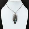 Azurite Malachite Pendant Copper Wire Wrapped Pendant Gemstone Copper Jewelry Handmade Pendant Wire Wrap Jewelry Owl Pendant Gift For Mother
