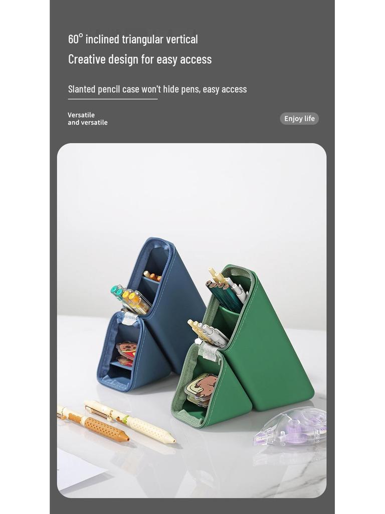 Вместительный мягкий силиконовый телескопический пенал и подставка для ручек