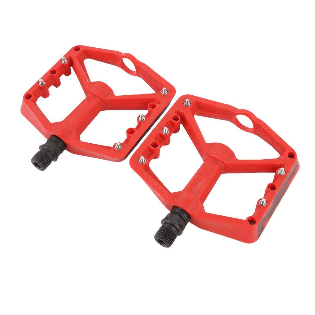 Bike Pedals Nylon Fiber Dual Bearing Anti Slip Lightweight Flat Platform Bike Pedals for Mountain