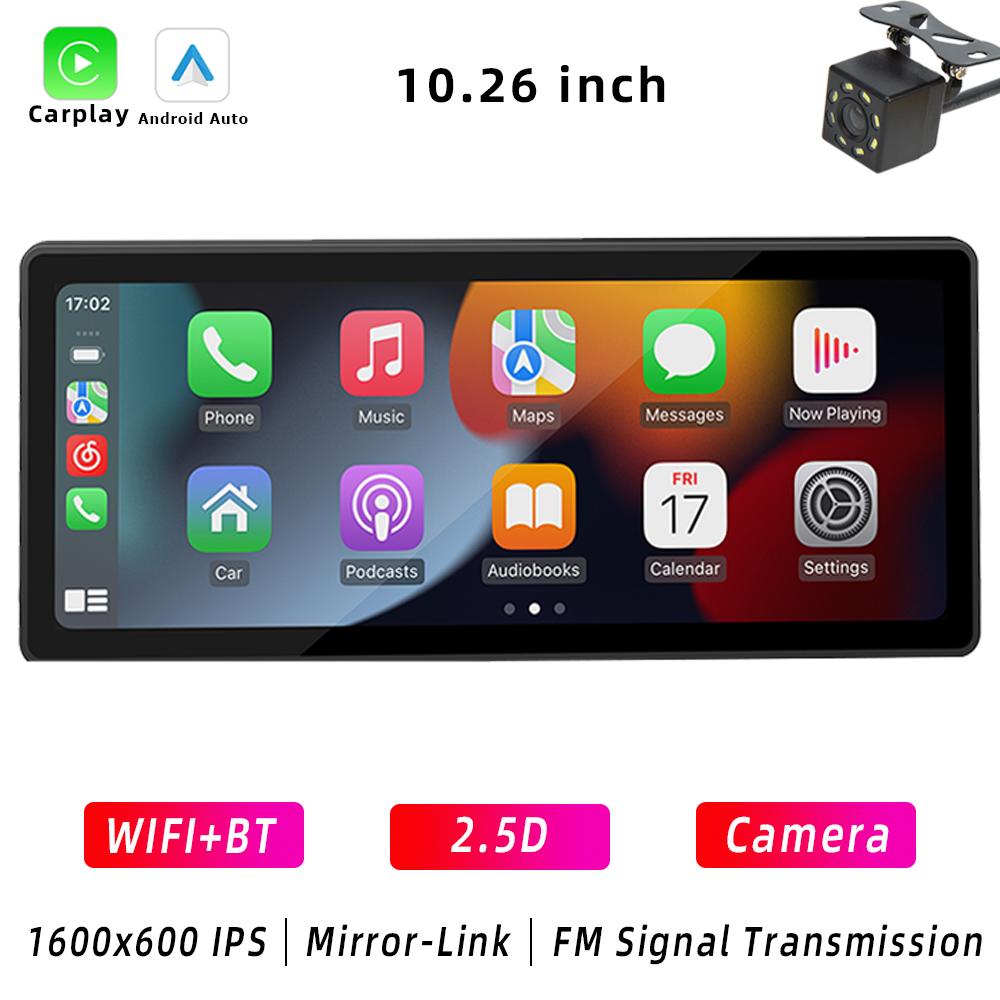 HIPPBQCC Автомагнитола 10.26" CarPlay Android Auto Мультимедийный Видеоплеер 2.5D IPS Сенсорный Экран С BT AUX Входом Для Камеры Заднего Вида