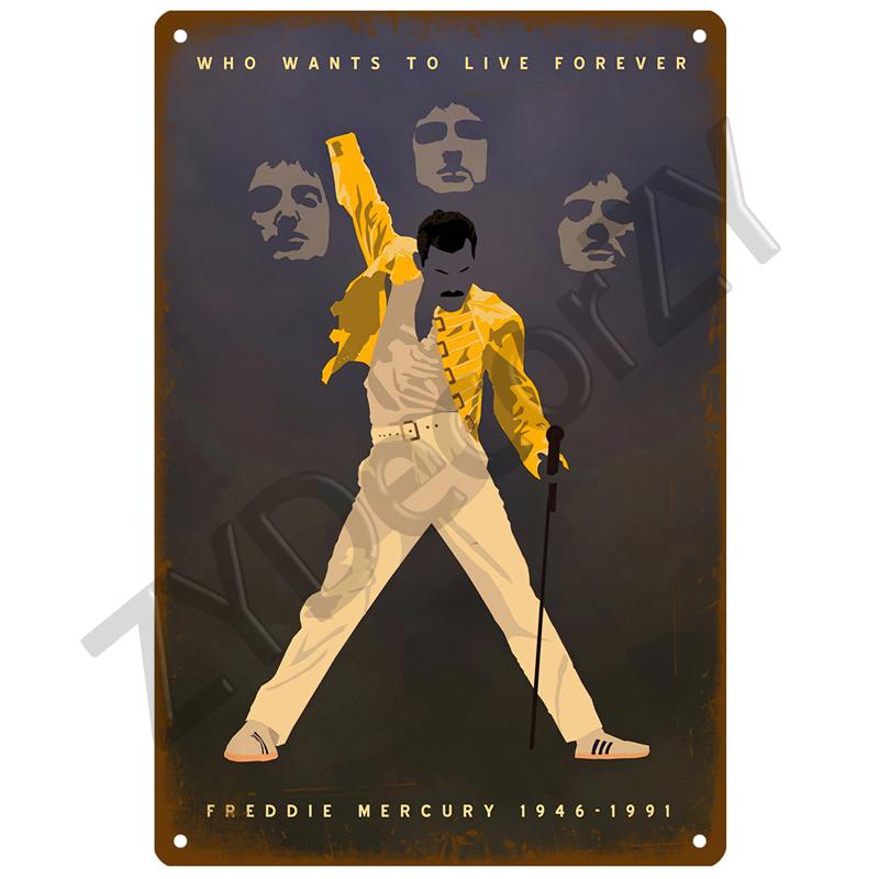 Rock and Roll Metal Sign Band Tin Sign Decorative Plates Vintage Poster Stickers Man Cave Music Home Bar Wall Decor Plaque Art