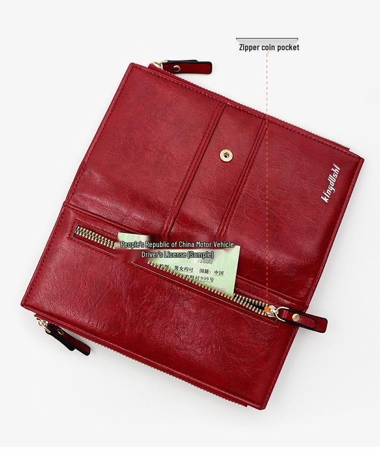 Женский длинный клатч: Мультикардхолдер и кошелек для телефона - Европейская и американская мода