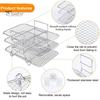 Air Fryer Rack 3 Layers Stackable Dehydrator Racks Stainless Steel Grill Tray Air Fryer Accessories for Baking Roasting