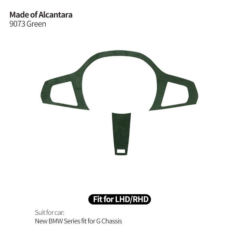 BBJS7 Made of Alcantara For New BMW Series Fit for G Chassis Car Steering Wheel Trim Styling Sticker 2 Pce Car Interior Accessories
