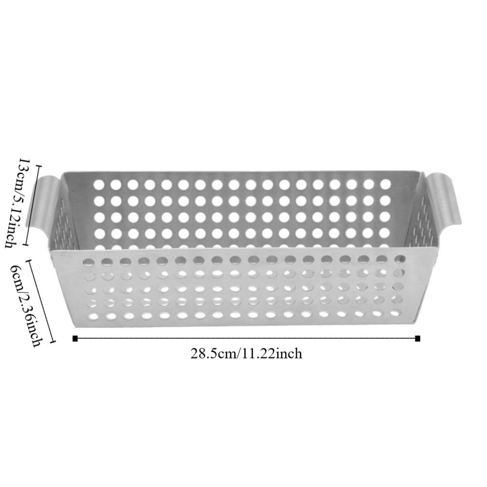 Leakage Hole Design Grilling Plate Double Handle Frying Food Holding Pan BBQ Tray  Seafood