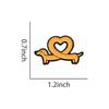 Yellow Cartoon Dog Heart Brooch: Cute Sausage Shape for Backpack or Clothes Decoration