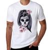 Girl Sugar Skull Tshirt Breathable Workout Short Sleeve Top