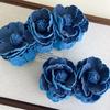 Korean Style Flower Banana Clips Denim Blue Floral Twisted Hair Clip Women Vertical Clip  Girls