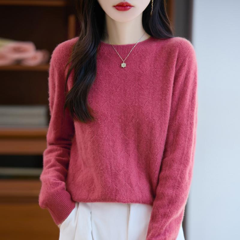 Women's Cashmere Sweater Qinghe Cashmere 30% Cashmere 70% Wool Autumn and Winter Pullover Warm and Fashionable