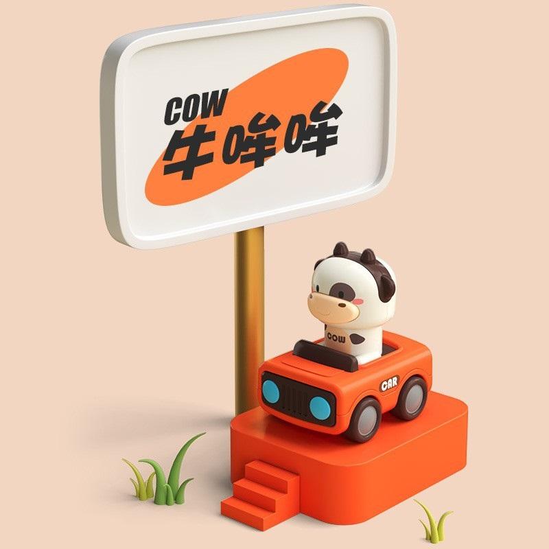 Игрушечные машинки "Нажми и езжай" для малышей 1-3 лет, Гоночные машинки с животными для младенцев, Набор игровых машинок для младенцев, Машинки-толкалки на трении для малышей