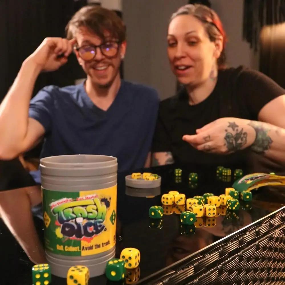 Новая динамичная игра в кости Dumpster Dice для 2 игроков, настольная игра и игра в кости, захватывающие мусорные игры в кости, вечер семейных игр в кости, весело для путешествий