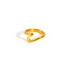 Creative Geometric Embrace Ring for Women, 18K Gold Plated High Polished Opening Rings, Waterproof Stainless Steel Jewelry Gift