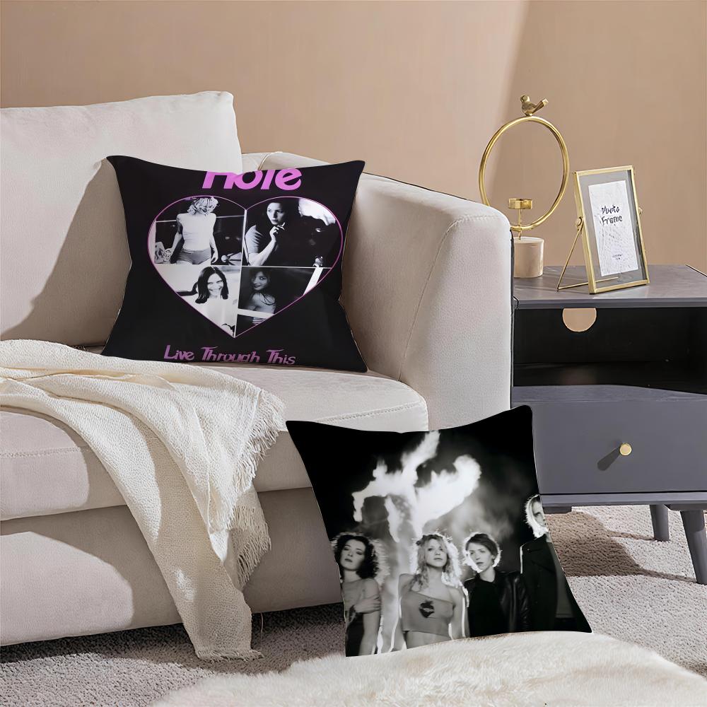 Band Rock Band HHole Cushion Cover Throw Pillow Cover Hidden Button Durable Polyester Chair Cushion