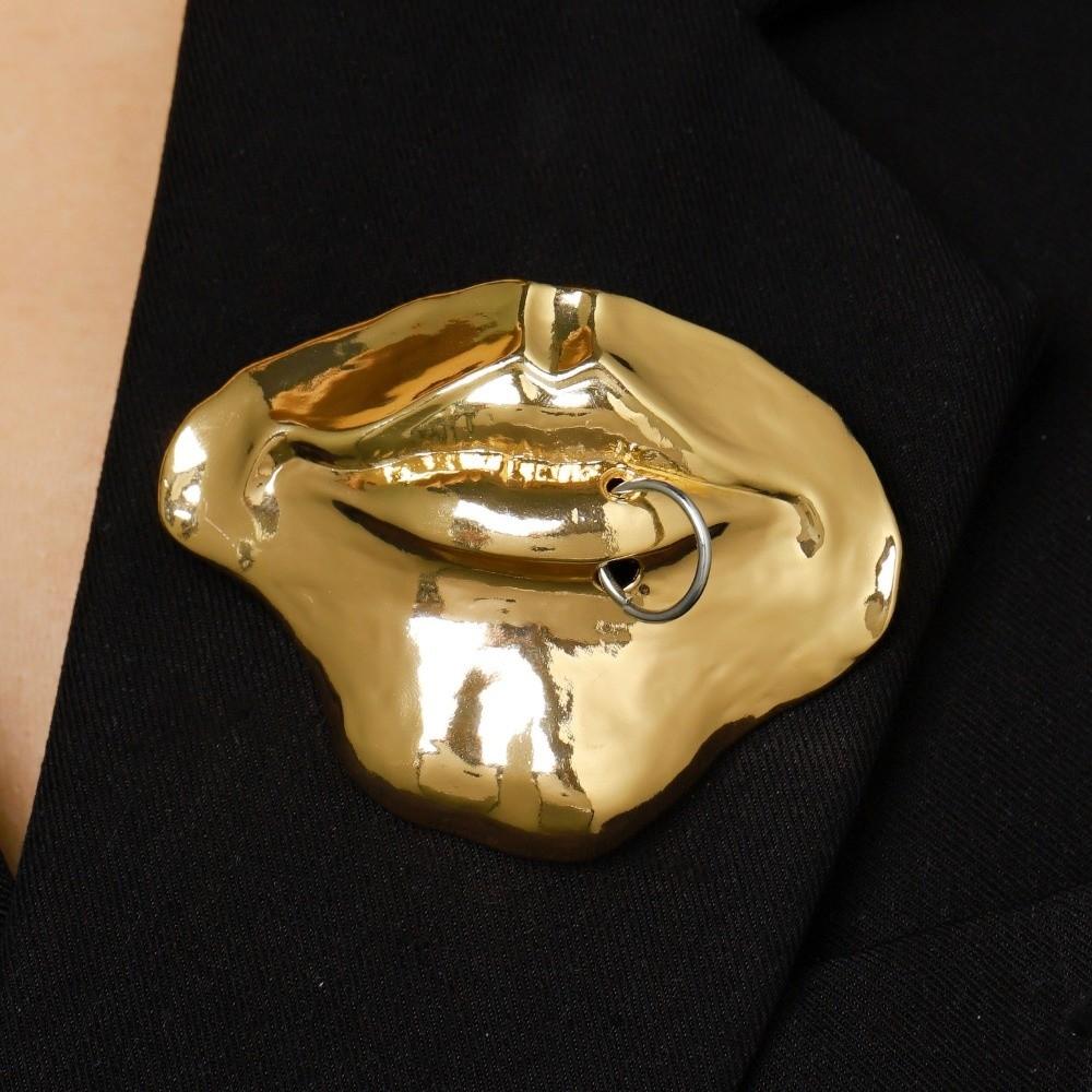 Gift Abstract Mouth Brooch Cloth Decoration Artistic Lip Brooch Mouth Jewelry Badge Women and Men