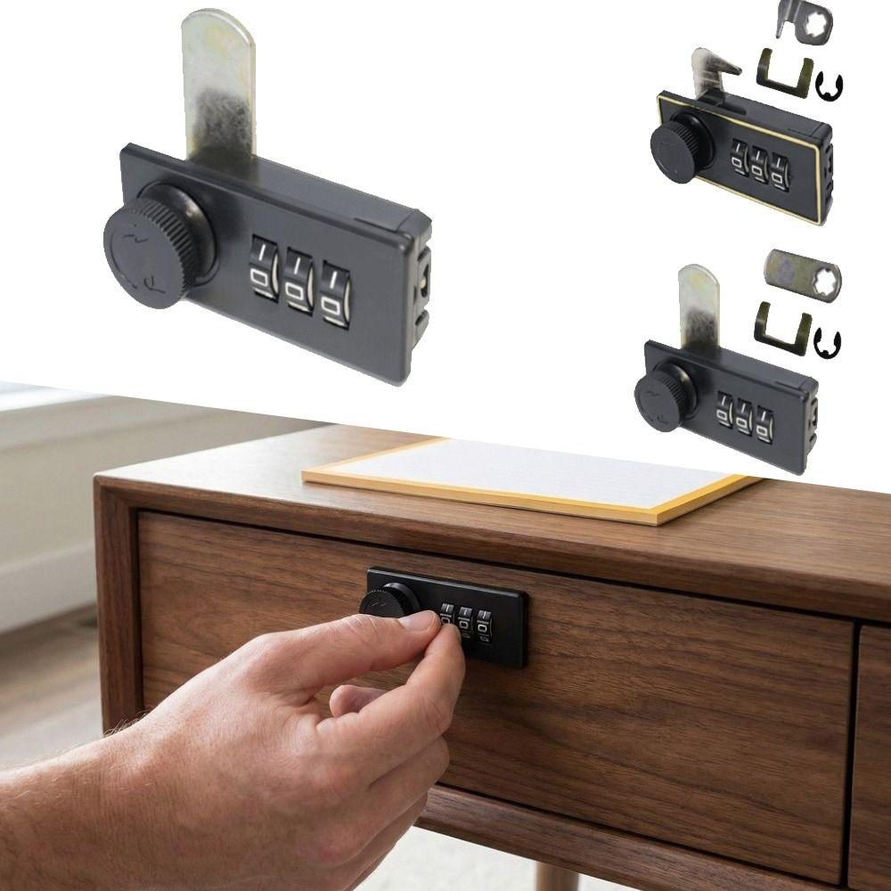 3 Digit Drawer Turntable Password Lock Anti-Theft Dial Combination Lock Safe Deposit Box