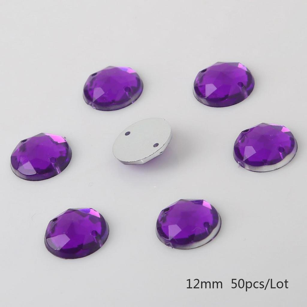 8/10/12mm Sewing Flatback Rhinestones Round Acrylic Beads Sew On Strass Crystal Stones For DIY Craft Scrapbook Decoration