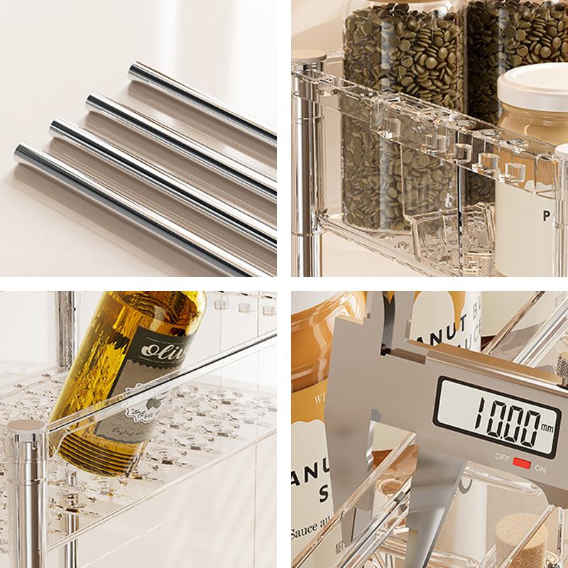 Кухонная стойка для хранения 2/3 слоя, коробка для хранения косметики, специй, закусок, многофункциональная выдвижная полка для хранения дома