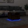 LED Coffee Table in Smoked Oak 50 x 49 x 40 cm
