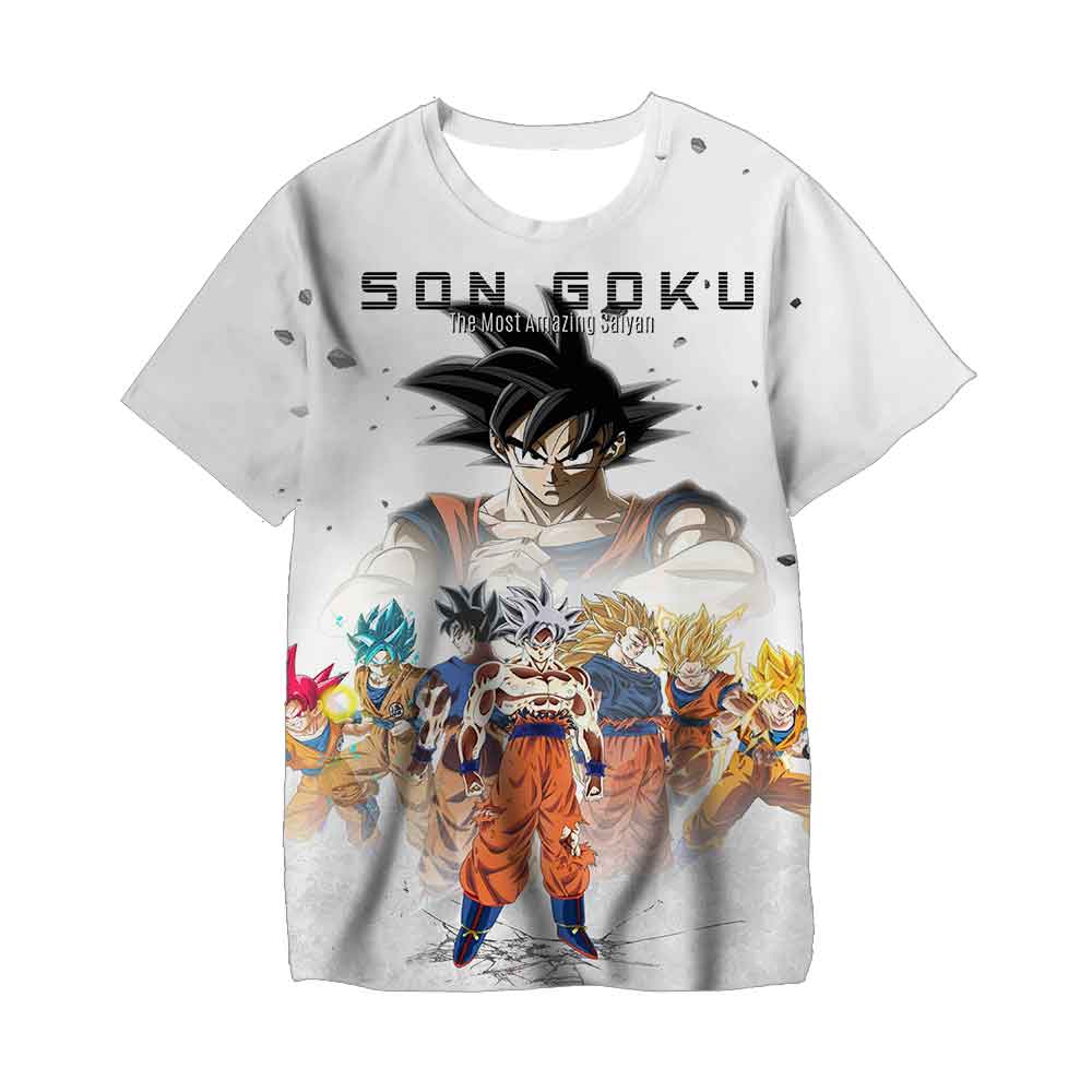 Футболка Dragon Ball Аниме Футболки Детские Футболки Мультяшные Футболки с Goku Мужская Одежда Детские Топы Взрослый Летние Мягкие Короткий Рукав