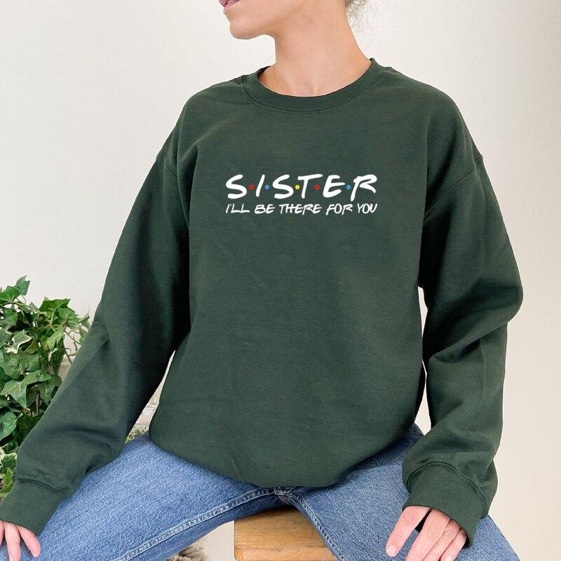 Sister Frineds ТВ-шоу Графический свитшот для женщин Хлопок Свободная уличная одежда с длинными рукавами Одежда в стиле Харадзюку BBF Женская одежда
