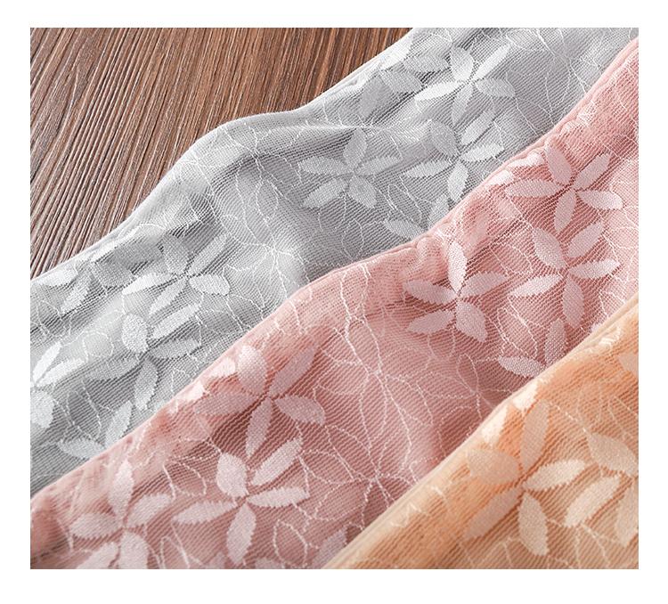 Graphene Antibacterial Lace Edge: Mid Waist 95 Cotton Women's Underwear Lace Edge, Skin friendly, Breathable, No Trace
