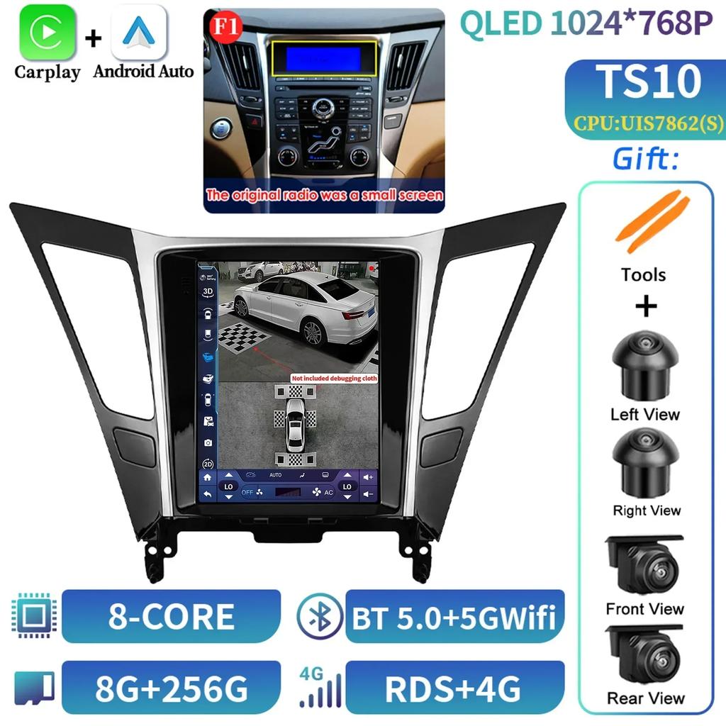 9,7-дюймовый автомобильный радиоприемник мультимедиа видео GPS для Hyundai Sonata Yf 8 2010-2018 экран Android стерео 4G беспроводная навигация стерео G