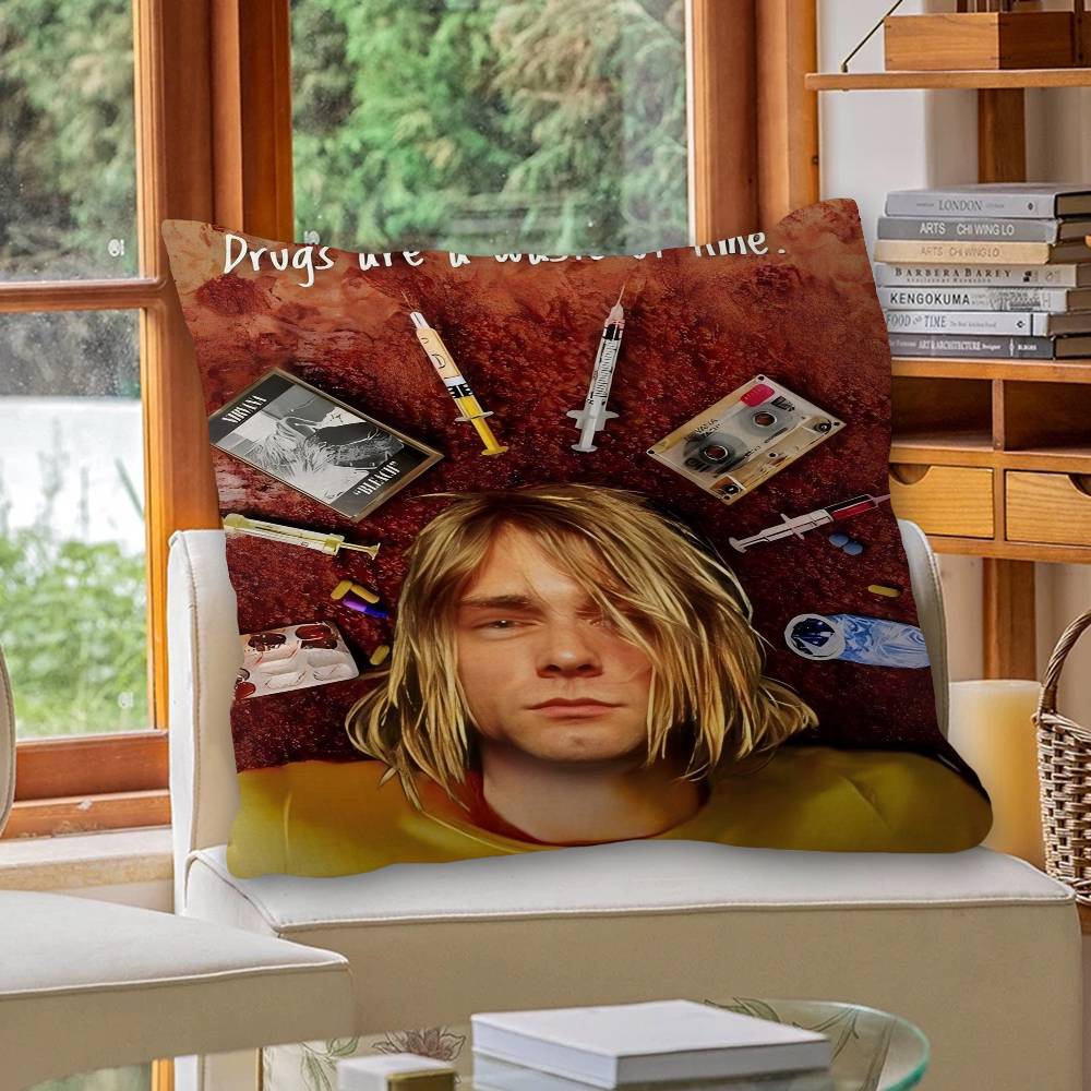 Горячая Наволочка с изображением Nirvana-K-KurtS Cobain, Персонализированная, для Спальни, Детской Вечеринки, Подарок на День Рождения