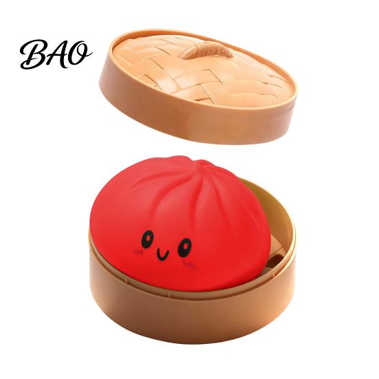 Glitter Squeeze Toy Steamed Bun Toy, Cute Dumpling Stress Relief Ball, Anxiety Slow Rising Decompression for Desk, Kawaii Fidget Gift Squeezable