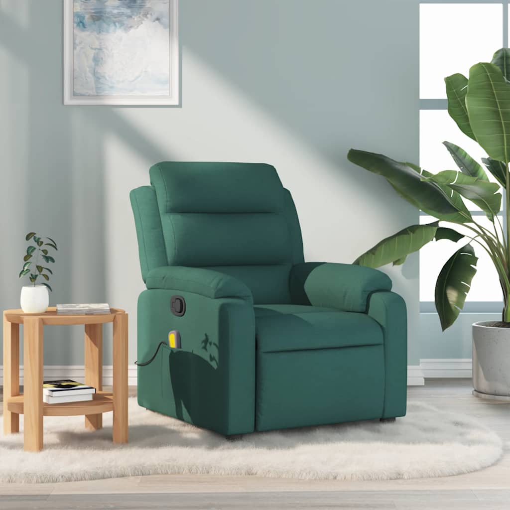 Massage Chair Dark Green Fabric