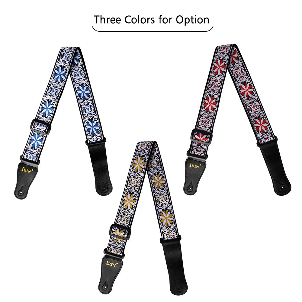 2pcs IRIN Adjustable Embroidery Guitar Straps For Guitars Accessories New