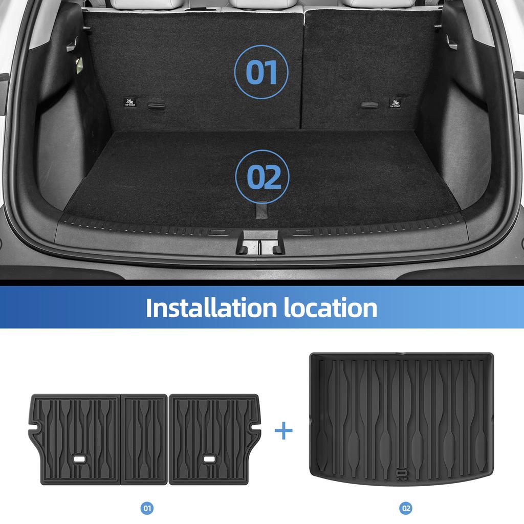 Smabee Left Drive for BYD ATTO2 EV/Yuan UP 2024-2025 Car Floor Mats Cargo Liner Trunk Pad TPE Foot Mat Waterproof Accessories