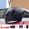 Full Face Motorcycle Helmet With Dual Visor Winter Warm Lining Bluetooth Slot Scooter Riders Men Women All Season