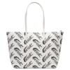 Lacoste Fashionable Versatile PVC Tote Bag Shopping Handbag Shoulder Bag Medium Women tote bags Off-White Dark-Green NF4204CX-F89