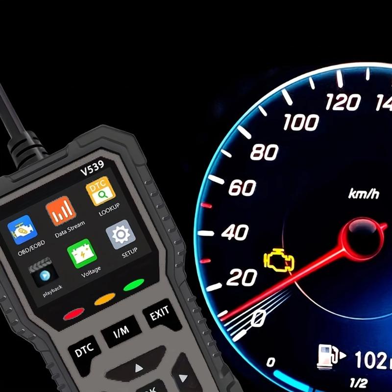 Проводной диагностический инструмент OBD2 V539 с цветным меню, просмотром неисправностей и проверкой аккумулятора для устранения неисправностей и регулярного обслуживания автомобиля в гараже