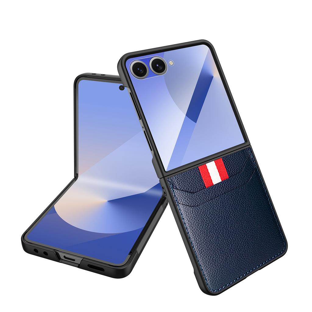 Для Samsung Galaxy Z Flip 7 Чехол Роскошный Личи ПУ Кожаная Накладка Защитная Задняя Крышка Чехол Для Samsung Z Flip 7 6 5 4 Корпус