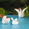 Миниатюрный Белый лебедь, украшение, мультяшная фигурка гуся, микропейзаж, кукольный домик, миниатюрная игрушечная машинка, украшение