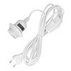 Kwmobile Support Lampe Douille E27 - Câble Pour Ampoule Avec Bague Fixation - Cordon Alimentation Blanc Prise Électrique Et Inter...