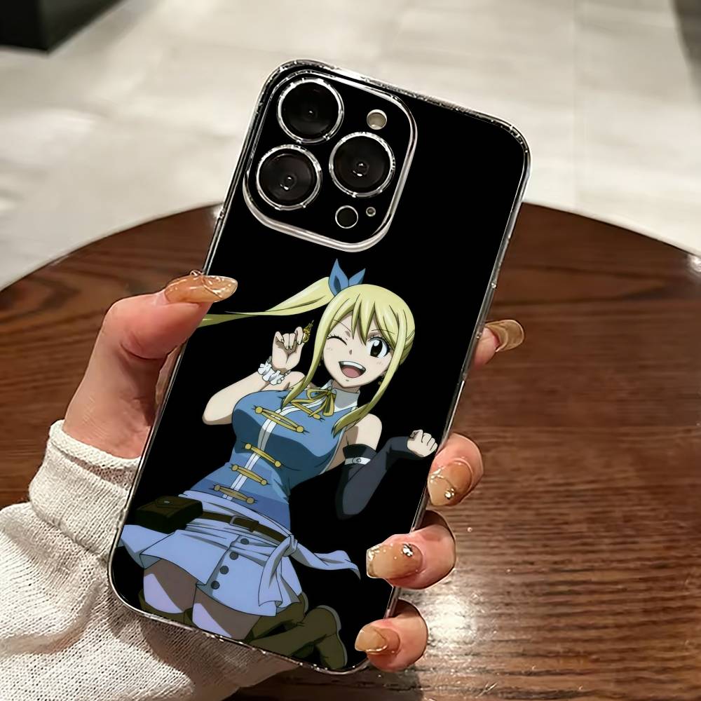 Anime Fairy Tail L-Lucy Phone Case Transparent Silicone Soft For iPhone 17 16 15 14 13 12 11 Mini Pro Max Plus