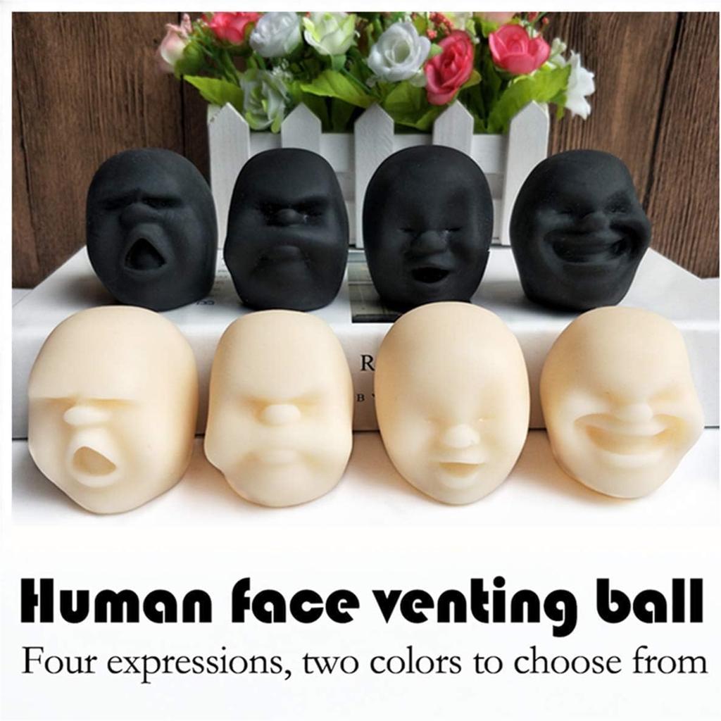 Funny Human Face Emotion Ball for Kids Adults Soft Stretchy Fidget Toys Stress Relief Squeeze Ball for Autism Anxiety Relief