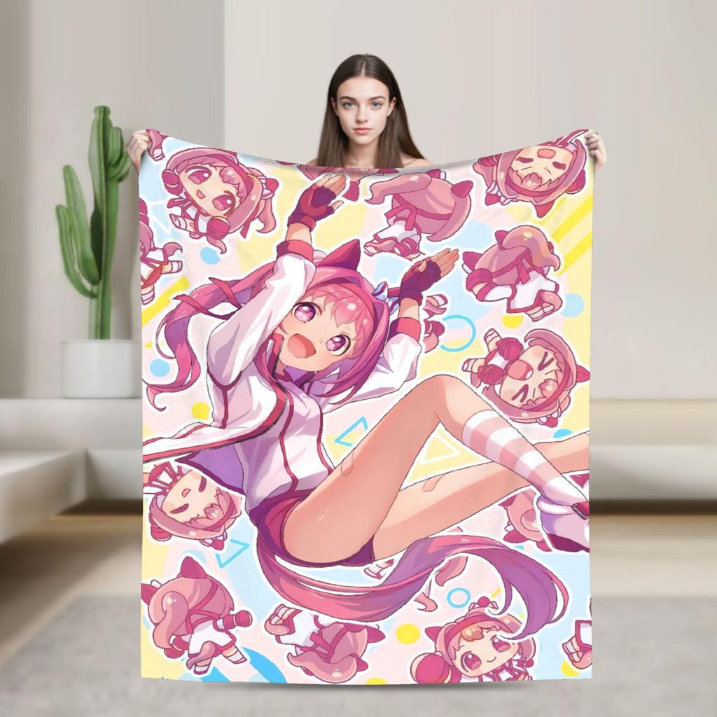 Фланелевое одеяло с принтом из аниме Haru Urara Umamusume Теплое плед-покрывало для дивана кресла кемпинга Покрывало для кровати Чехол для дивана