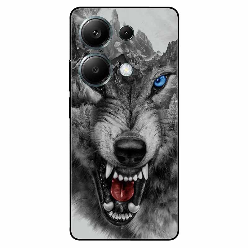 For Redmi Note 13 Pro 4G Case Global Silicon Fashion Space Wolf TPU Painted Coque Funda for Xiaomi Redmi Note 13Pro 4G Cover